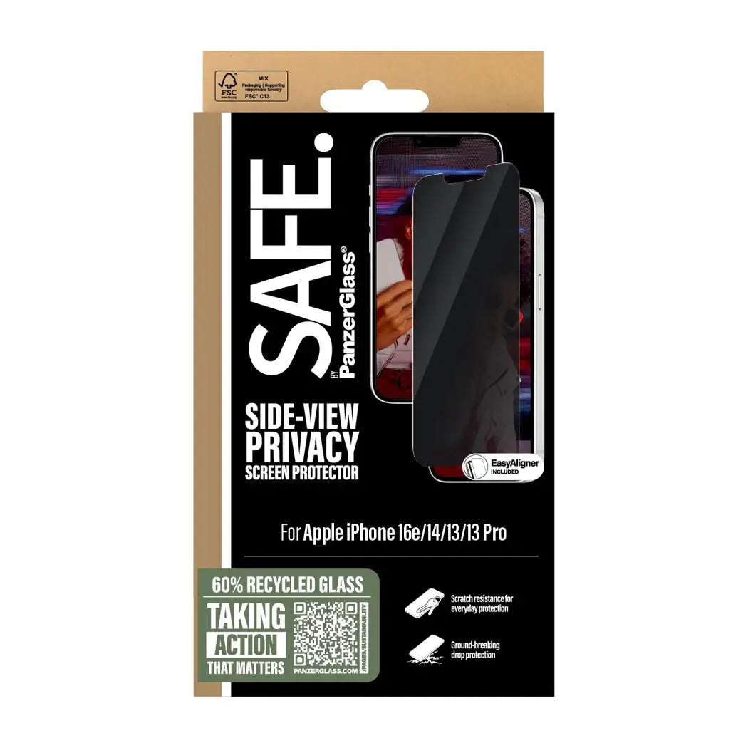 Safe by PanzerGlass iPhone 13 / 13 Pro / 14 / 16e Privacy Ultra-Wide Fit Full Screen Αντιχαρακτικό Γυαλί Οθόνης - Black