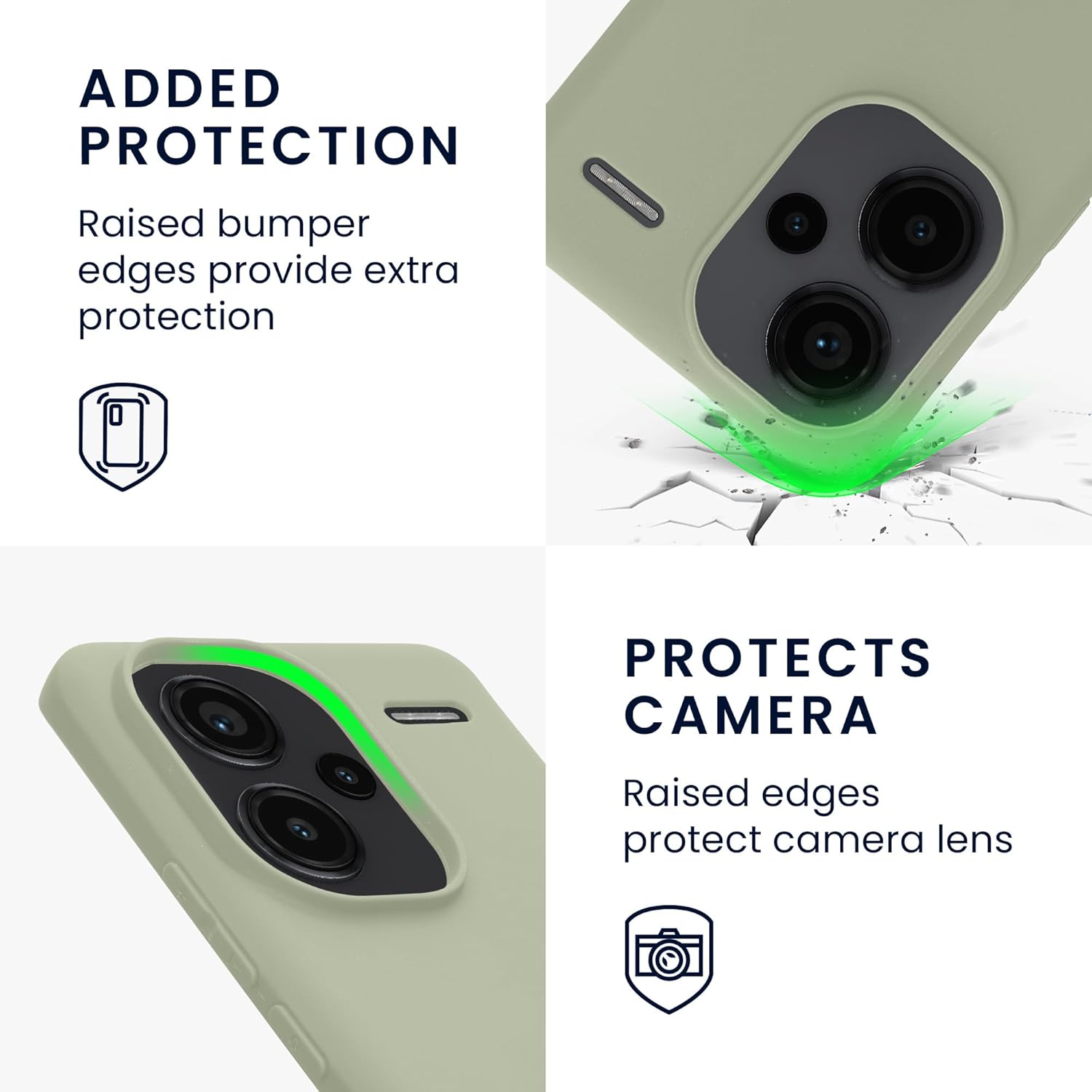 KW Xiaomi Redmi Note 13 Pro+ 5G Λεπτή Θήκη Σιλικόνης TPU - Grey Green