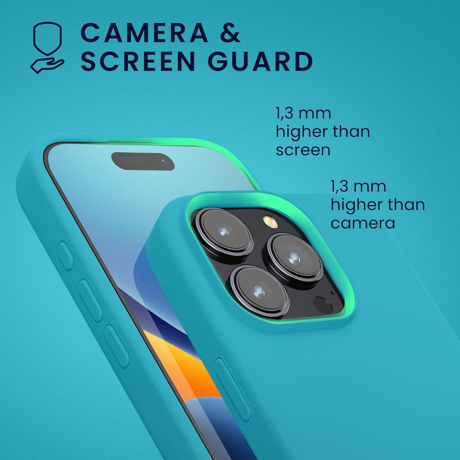 KW iPhone 16 Pro Max Θήκη Σιλικόνης Rubberized TPU - Cool Glacier