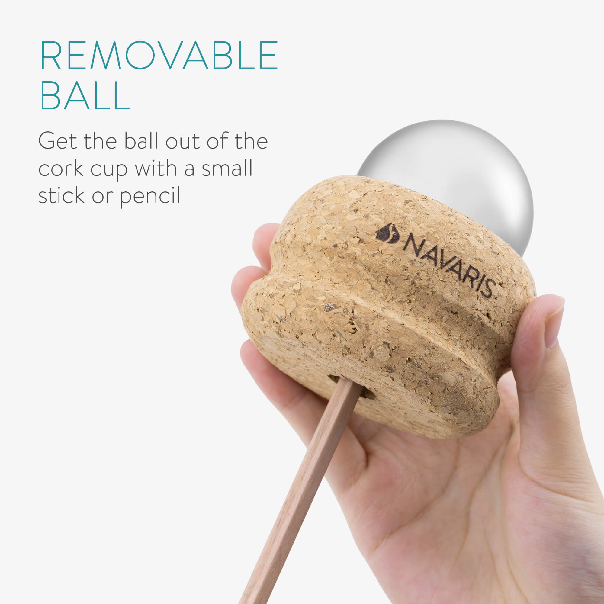 Navaris Μπάλα Μασάζ Κρύο / Ζεστό με Θήκη από Φελλό - Light Brown - 56160.2