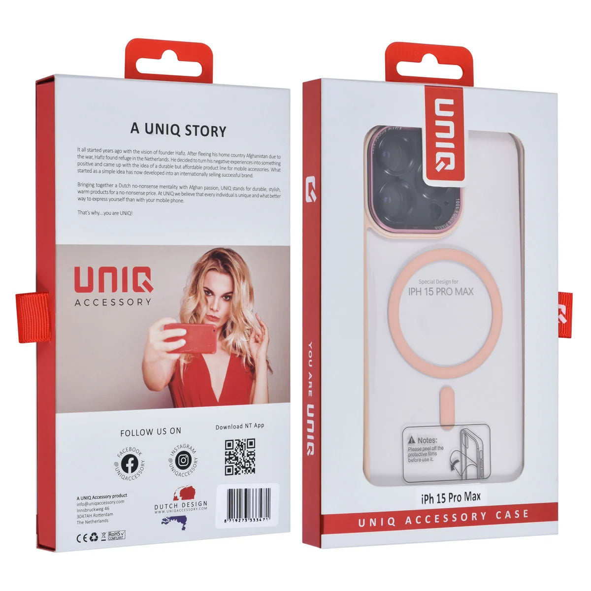 Tuniq iPhone 15 Pro Max - MagSafe Σκληρή Θήκη με Πλαίσιο Σιλικόνης - Ροζ / Διάφανη