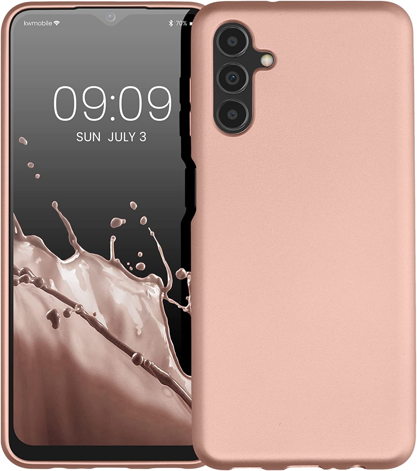 KW Samsung Galaxy A04s Θήκη Σιλικόνης TPU - Metallic Rose Gold - 60135.31