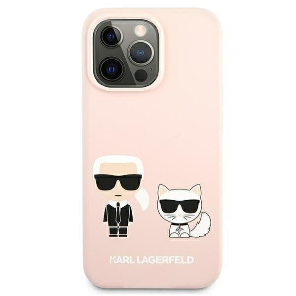Karl Lagerfeld iPhone 13 Pro Max Silicone Karl and Choupette Θήκη Σιλικόνης με MagSafe - Light Pink - KLHMP13XSSKCI