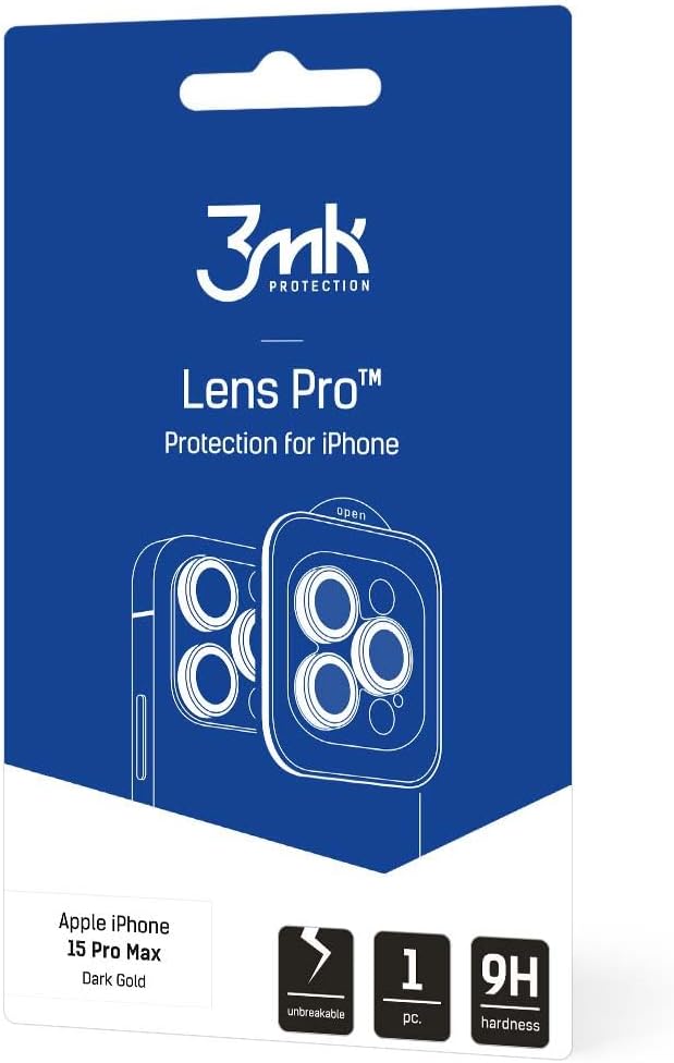 3MK iPhone 15 Pro Max Lens Protection Pro 9H Αντιχαρακτικό Γυαλί για την Κάμερα - Dark Gold