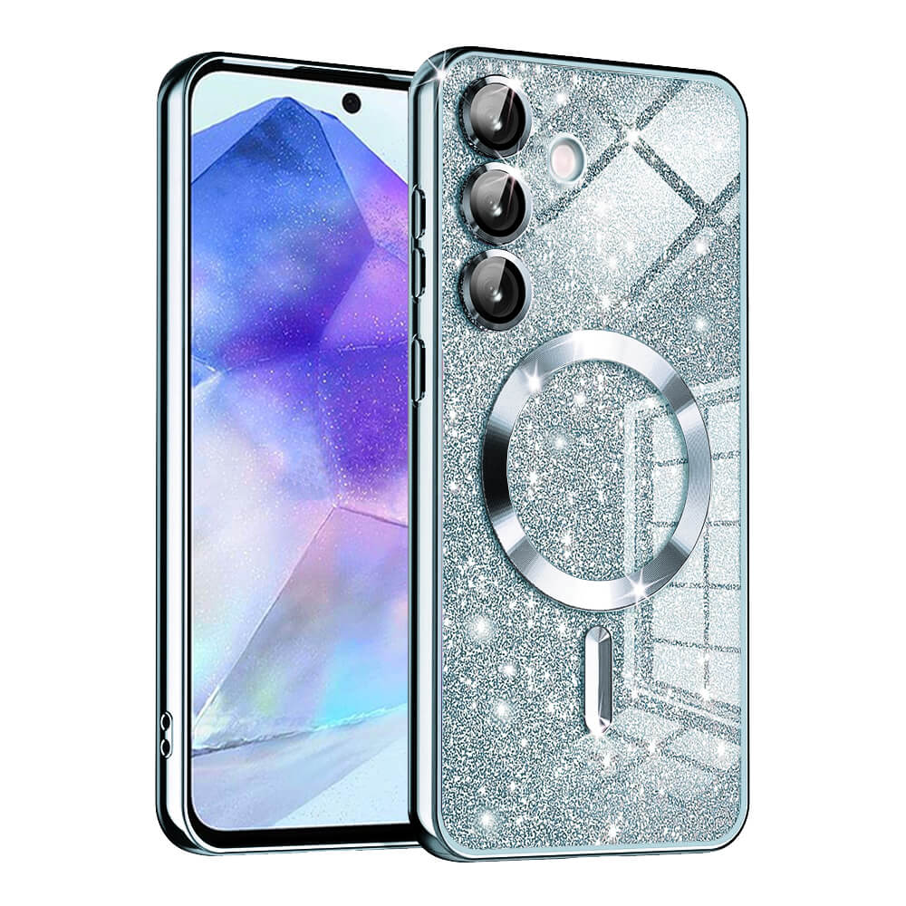 Techsuit Samsung Galaxy A55 5G - Luxury Glitter MagSafe - Θήκη Σιλικόνης - Light Blue
