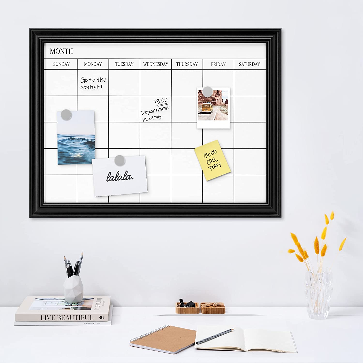 Navaris Εβδομαδιαίος Μαγνητικός Πίνακας Χρονοδιαγράμματος - 60 x 45 - White / Black - 56504.01