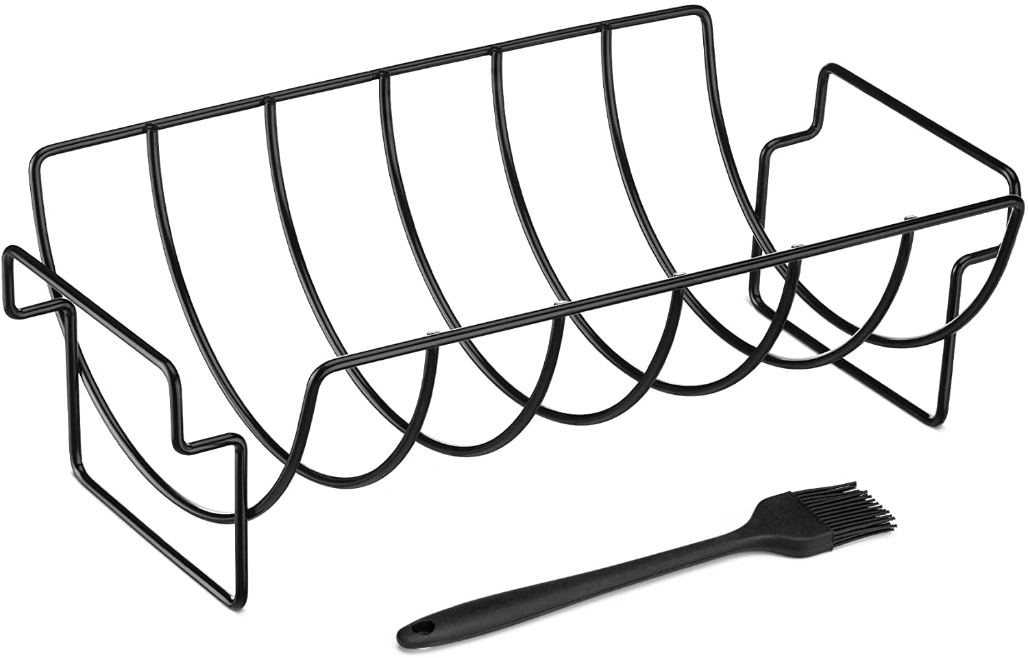 Navaris Αντικολλητικό Μεταλλικό Πλέγμα Ψησίματος με Πινέλο Σιλικόνης - Black - 54518.01