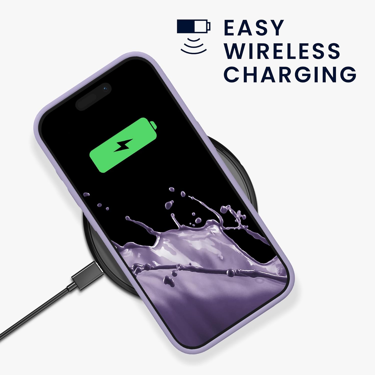 KW iPhone 15 Pro Θήκη Σιλικόνης Rubberized TPU - Lavender