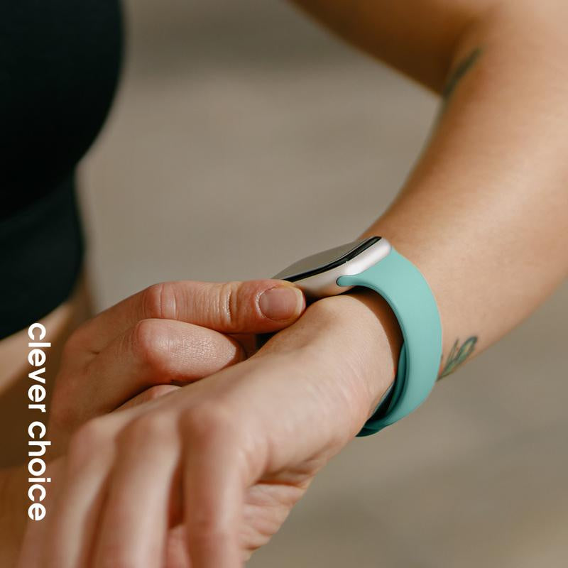 Crong Λουράκι Apple Watch 2/3/4/5/6/7/8/9/10/11 - SE (1/2/3) - 38/40/41/42mm Σιλικόνης - Liquid Strap - Turquoise