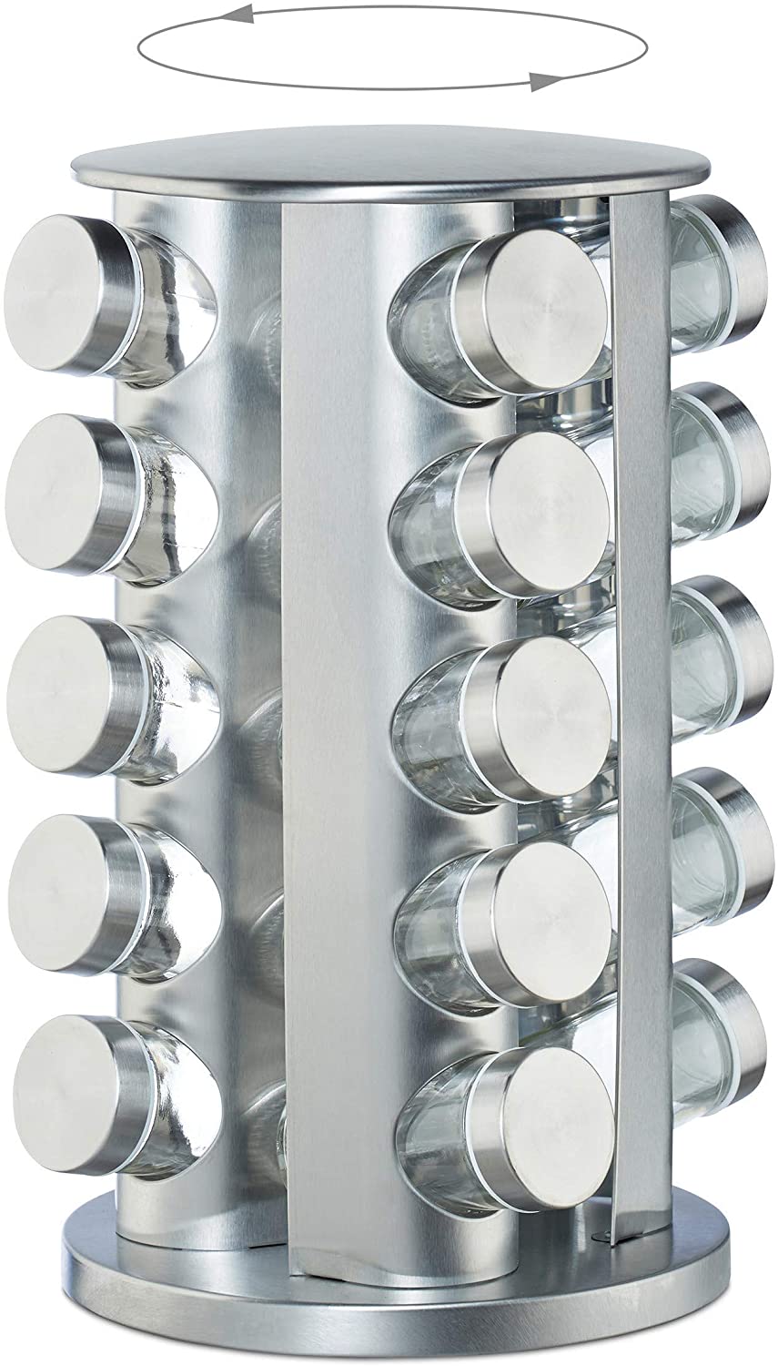 Relaxdays Καρουζέλ Μπαχαρικών με 20 Δοχεία - Silver - 4052025264581