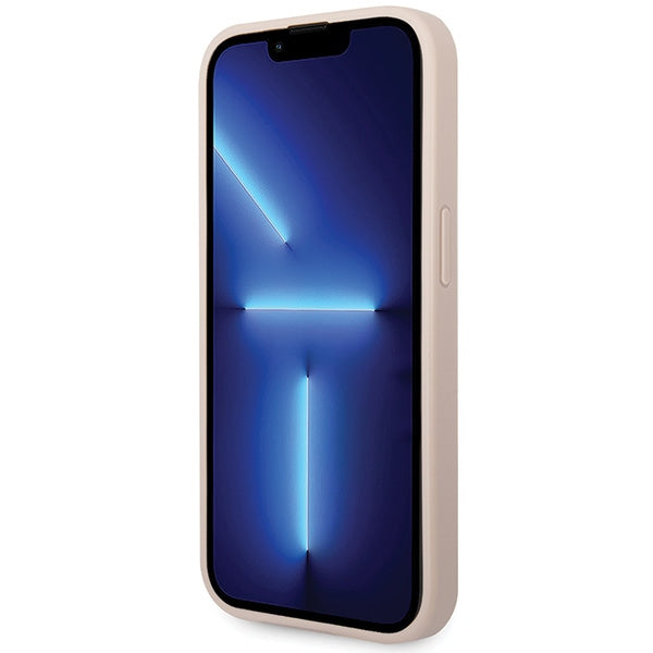 Guess iPhone 15 Pro - 4G Big Metal Logo Θήκη με Επένδυση Συνθετικού Δέρματος - Pink - GUHCP15L4GMGPI