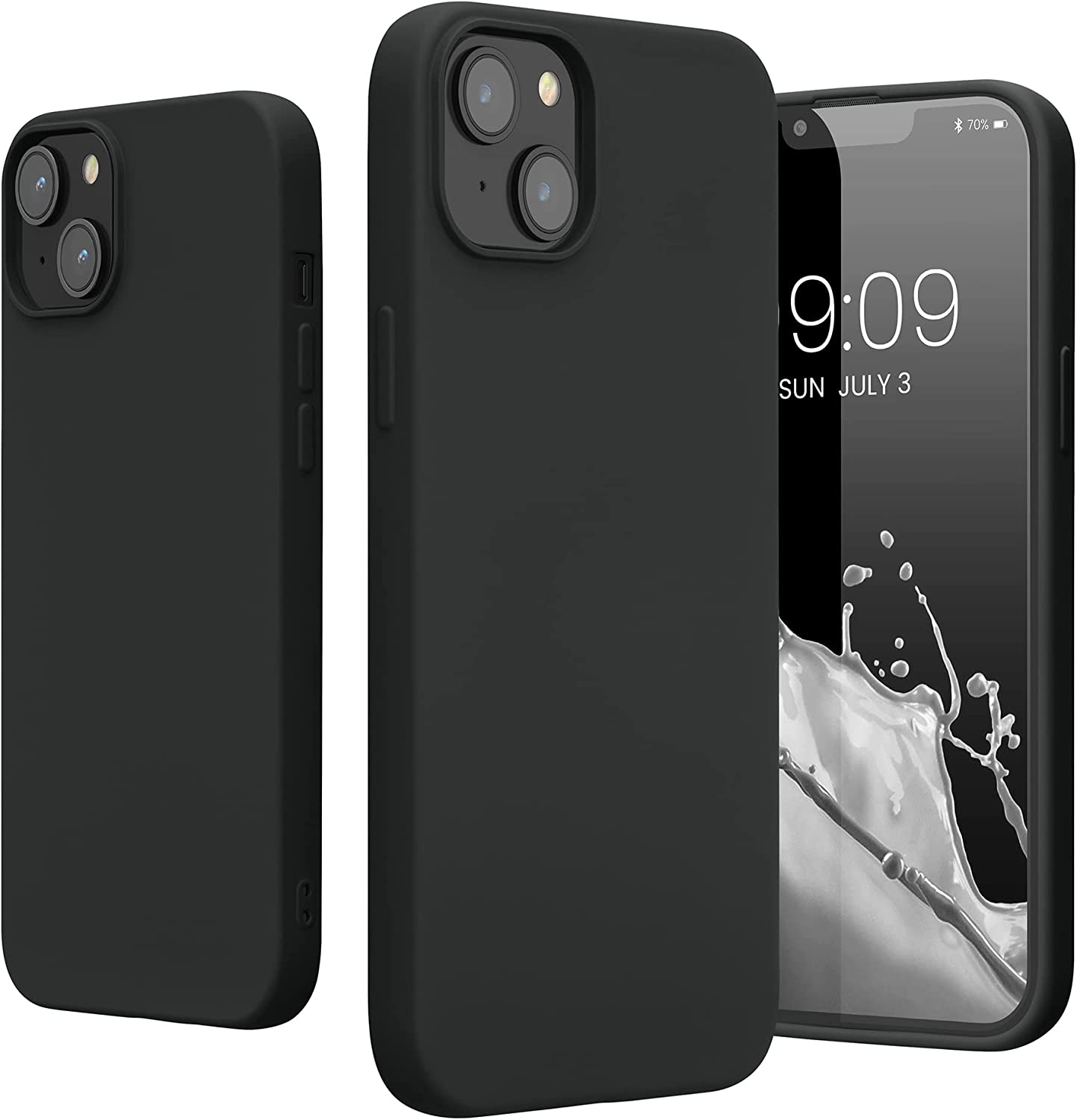 KW iPhone 14 Plus Θήκη Σιλικόνης Rubberized TPU - Black Matte - 59080.47