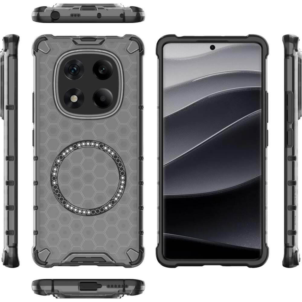 Techsuit Xiaomi Redmi Note 14 Pro+ 5G Honeycomb Shield MagSafe Σκληρή Θήκη με Πλαίσιο Σιλικόνης - Black