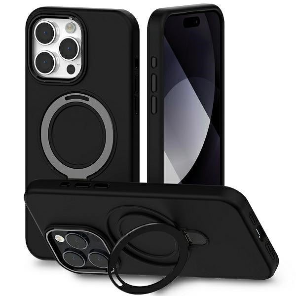 Mercury iPhone 15 Pro MagSafe Stand Silicone Θήκη Σιλικόνης με MagSafe και Stand - Black