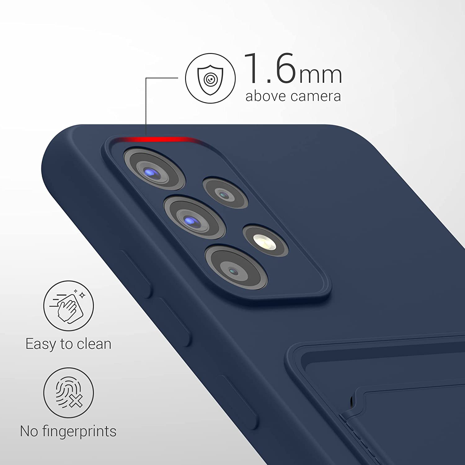 KW Samsung Galaxy A52 / A52 5G / A52s 5G Θήκη Σιλικόνης TPU με Υποδοχή για Κάρτα - Dark Blue - 55083.17