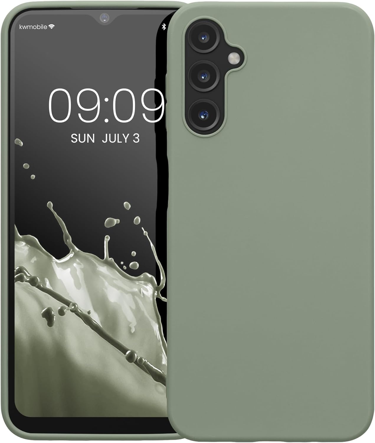 KW Samsung Galaxy A14 5G Θήκη Σιλικόνης TPU - Grey Green
