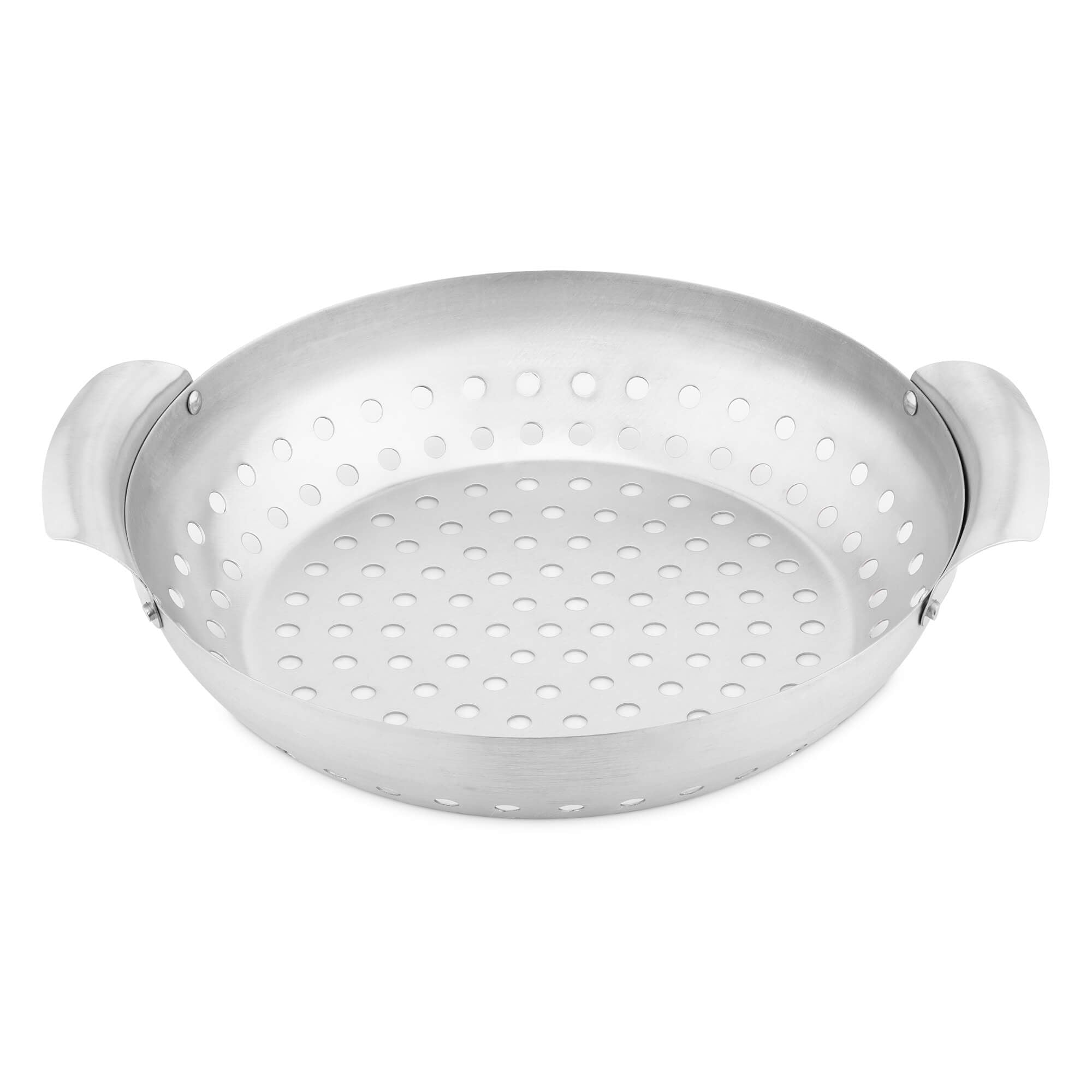 Navaris Στρογγυλό Καλάθι από Ανοξείδωτο Ατσάλι για Ψησταριά BBQ - Silver - 56221.01