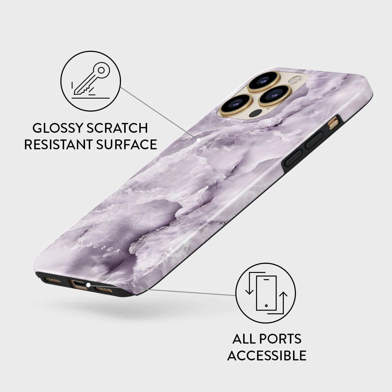 Burga iPhone 13 Pro Max Fashion Tough Σκληρή Θήκη - Black Currant