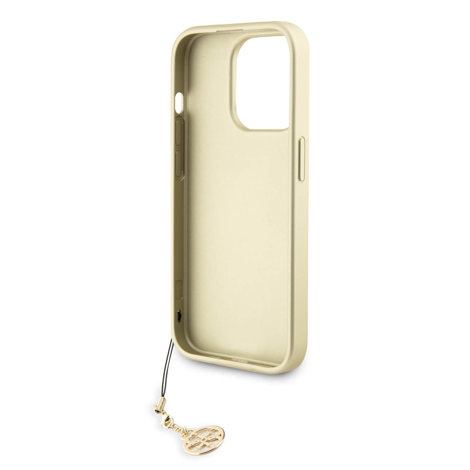 Guess iPhone 15 Pro - 4G Charms Collection Θήκη με Επένδυση Συνθετικού Δέρματος - Grey - GUHCP15LGF4GGR
