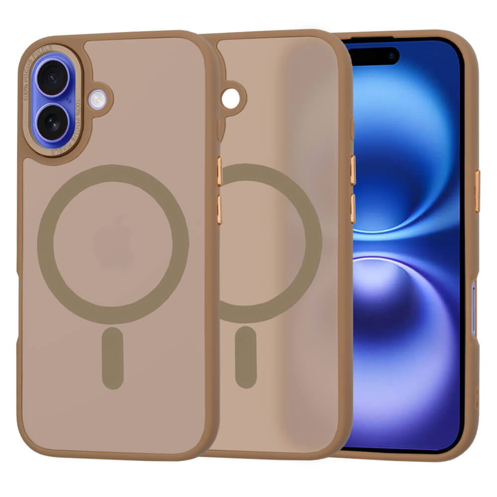 Techsuit iPhone 16 - HaloFrost Series MagSafe - Σκληρή Θήκη με Πλαίσιο Σιλικόνης - Sandstone Brown