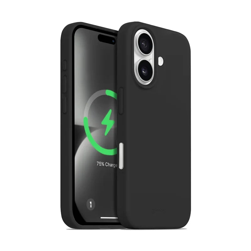 Crong iPhone 16 Color Cover Magnetic - Θήκη Σιλικόνης με MagSafe - Black