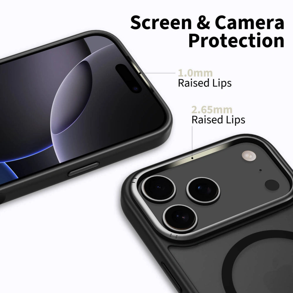 Tech-Protect iPhone 17 Pro - MagEdge - Σκληρή Θήκη με Πλαίσιο Σιλικόνης και MagSafe - Matte Black / Gunmetal