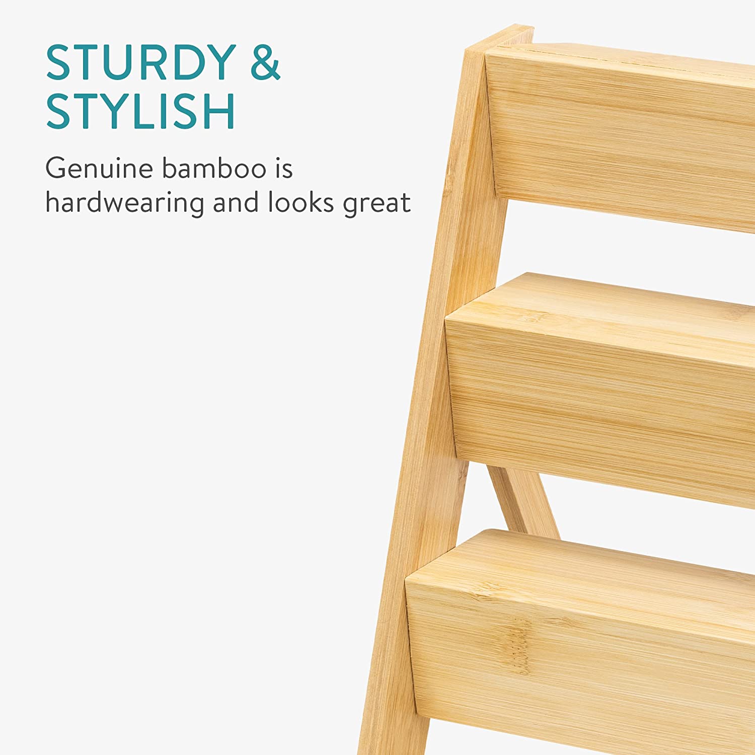 Navaris Επιτραπέζιο Αναδιπλούμενο Ράφι Μπαχαρικών από Μπαμπού Τριών Επιπέδων - Light Brown - 57208.01