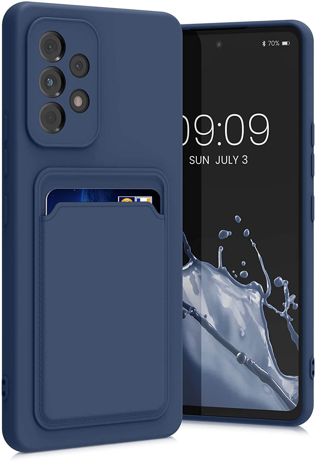 KW Samsung Galaxy A53 5G Θήκη Σιλικόνης TPU με Υποδοχή για Κάρτα - Dark Blue - 58146.17