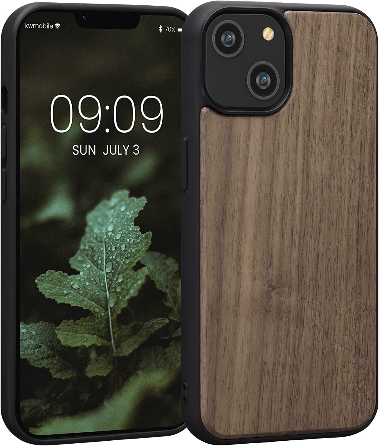 KW iPhone 14 Θήκη από Φυσικό Ξύλο - Dark Brown - 59120.18