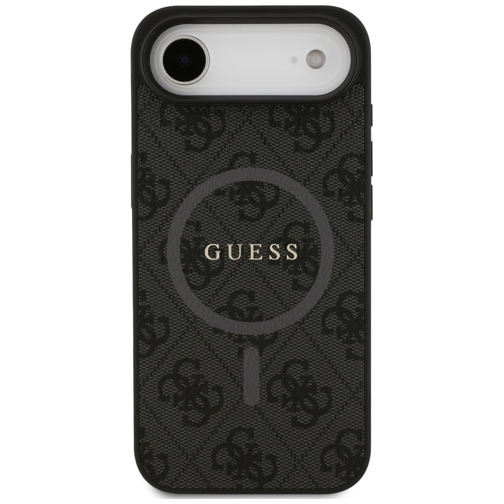 Guess iPhone Air - 4G Ring Classic Logo MagSafe - Σκληρή Θήκη με Πλαίσιο Σιλικόνης και Επένδυση Συνθετικού Δέρματος - Black - GUHMP17MG4GFRK