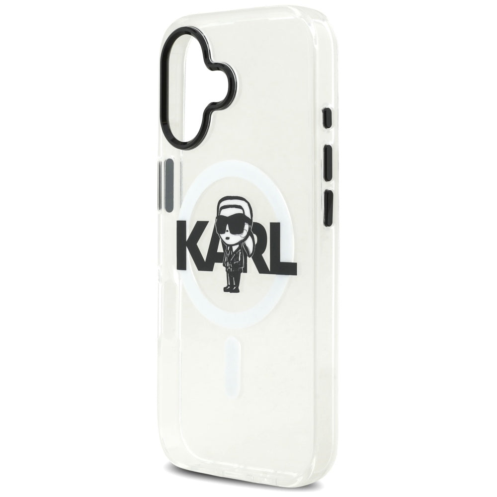 Karl Lagerfeld iPhone 17 - IML Karl Sketch Logo MagSafe - Σκληρή Θήκη με Πλαίσιο Σιλικόνης - Clear - KLHMP17SHGKIGKBT