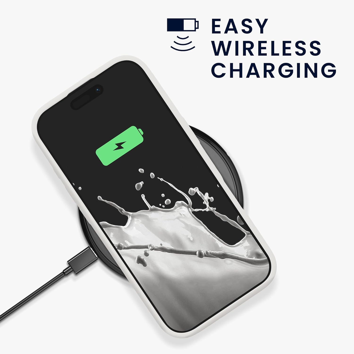 KW iPhone 16 Pro Θήκη Σιλικόνης Rubberized TPU - White