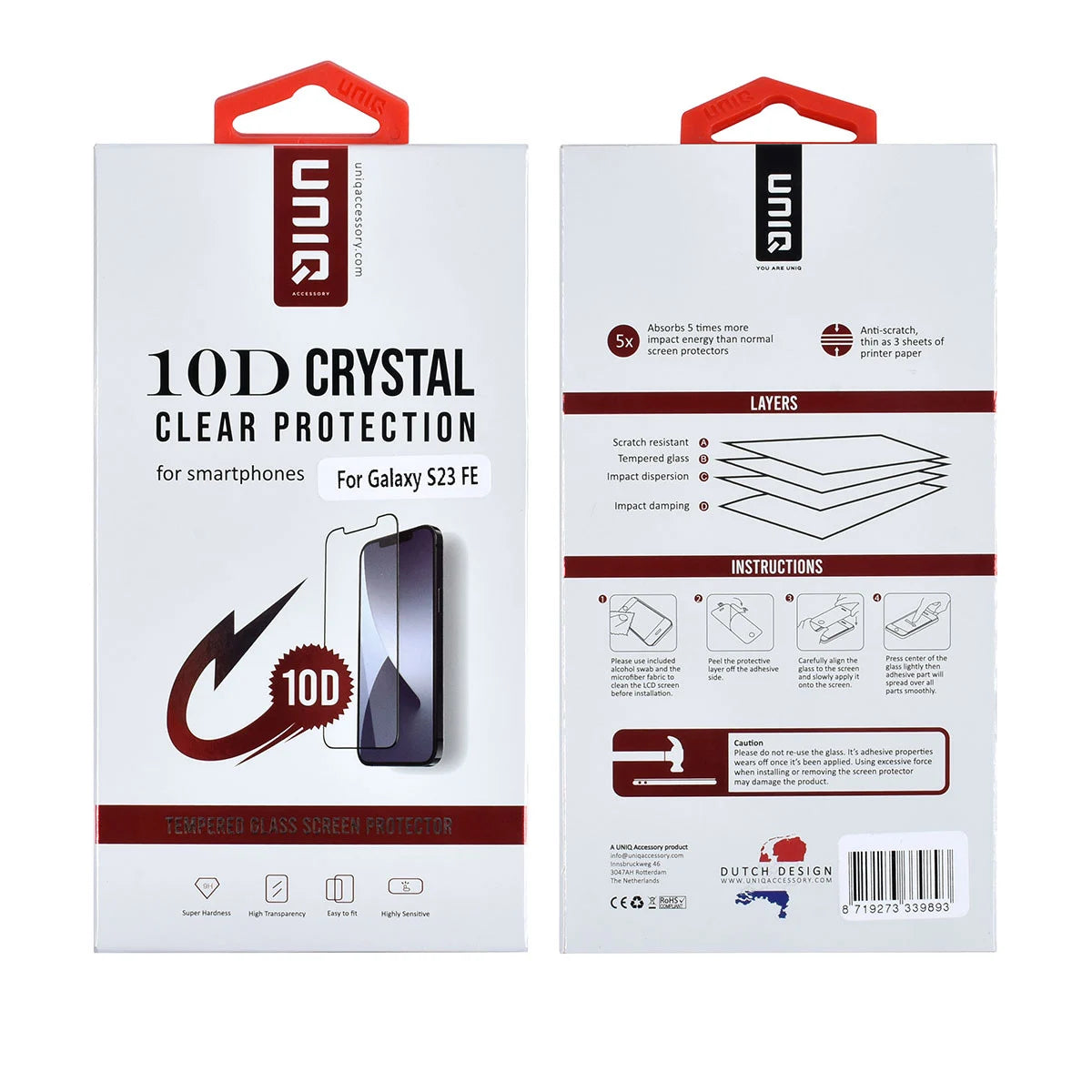 Tuniq Samsung Galaxy S23 FE - Προστασία Οθόνης - Full Screen 10D Αντιχαρακτικό Γυαλί Tempered Glass - Διάφανο