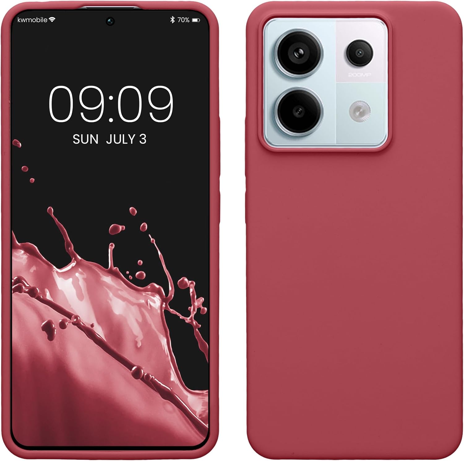 KW Xiaomi Redmi Note 13 Pro 5G / Poco X6 5G Θήκη Σιλικόνης Rubberized TPU - Dark Rose