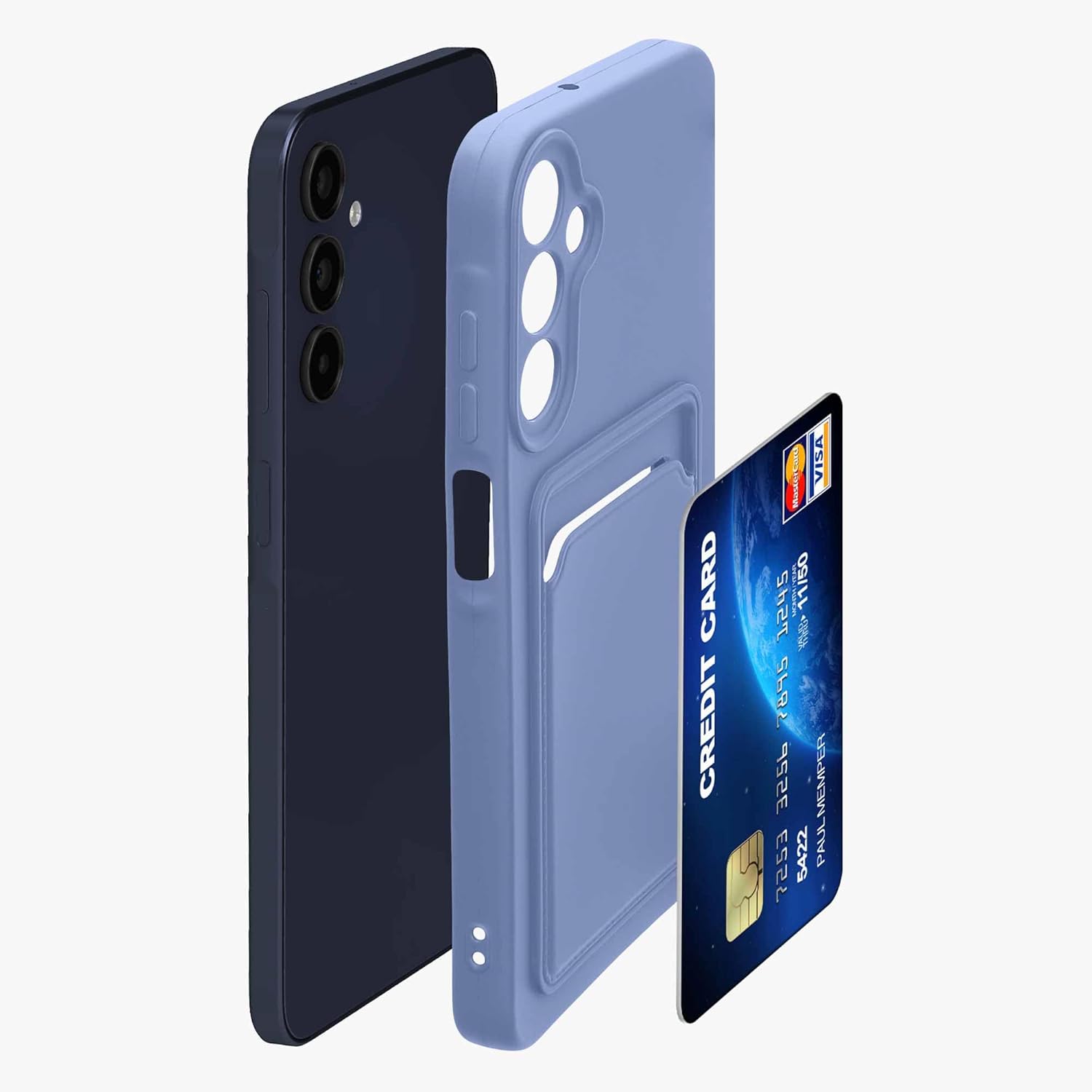 KW Samsung Galaxy A15 4G / A15 5G Θήκη Σιλικόνης TPU με Υποδοχή για Κάρτα - Lavender