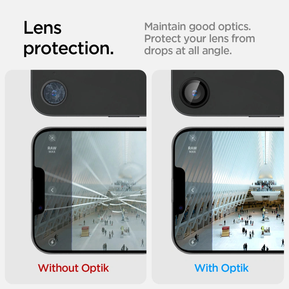 Spigen iPhone 16e Optik Pro Glas.TR EZ Fit Αντιχαρακτικό Γυαλί για την Κάμερα - 2 Τεμάχια - Black