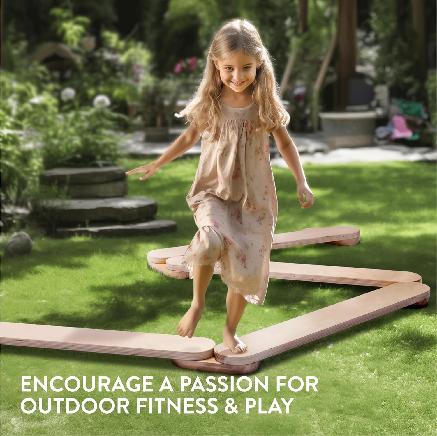 Navaris Ξύλινη Δοκός Ισορροπίας για Παιδιά - Beige - 61848.01
