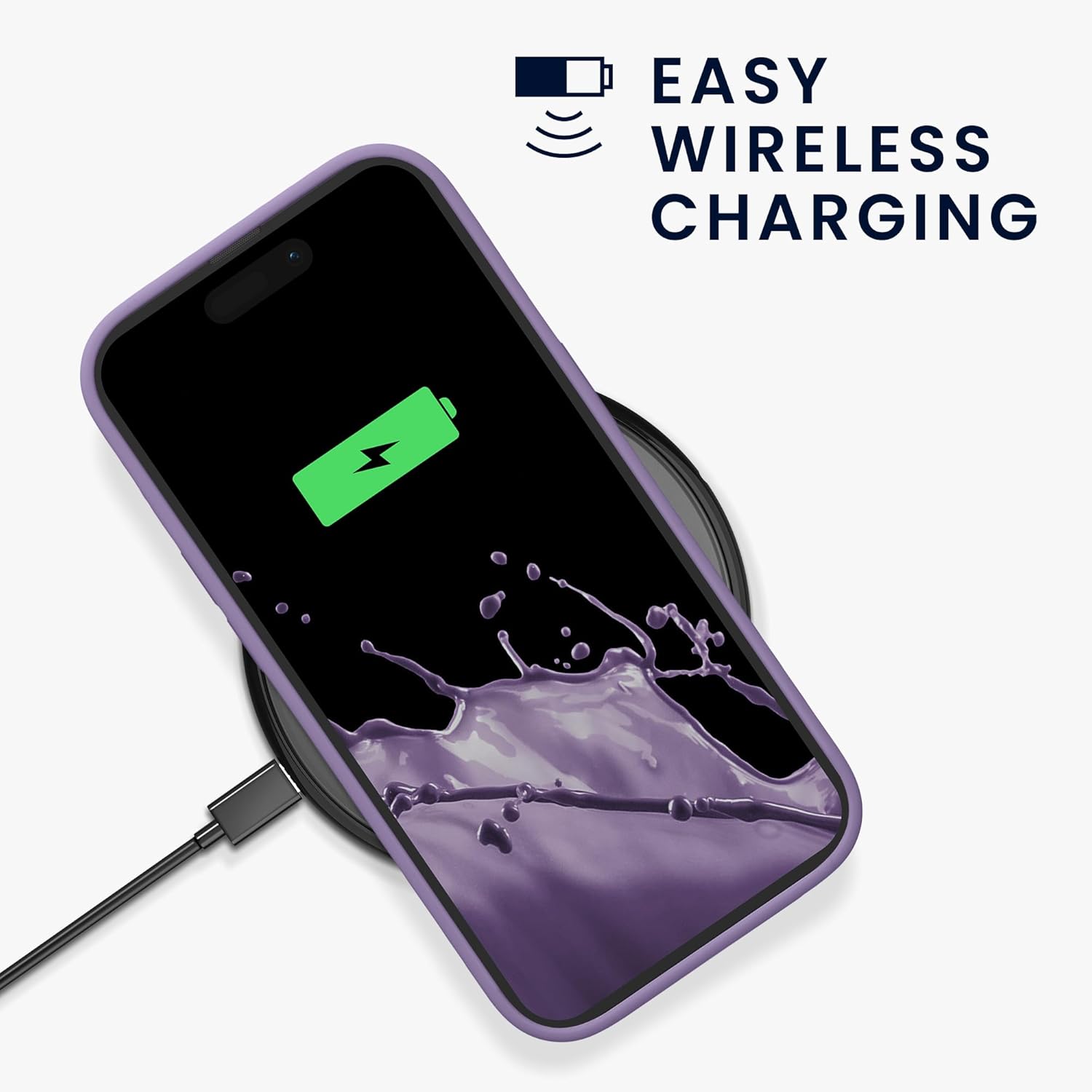 KW iPhone 15 Pro Θήκη Σιλικόνης Rubberized TPU - Violet Purple