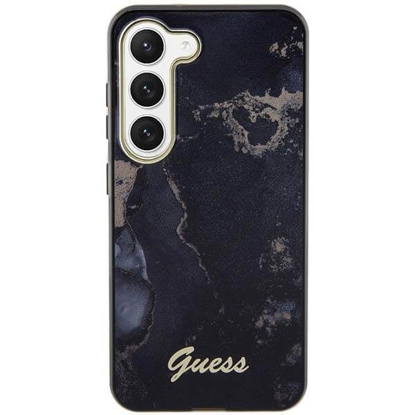 Guess Samsung Galaxy S23 Plus Golden Marble Collection Σκληρή Θήκη με Πλαίσιο Σιλικόνης - Black - GUHCS23MHTMRSK