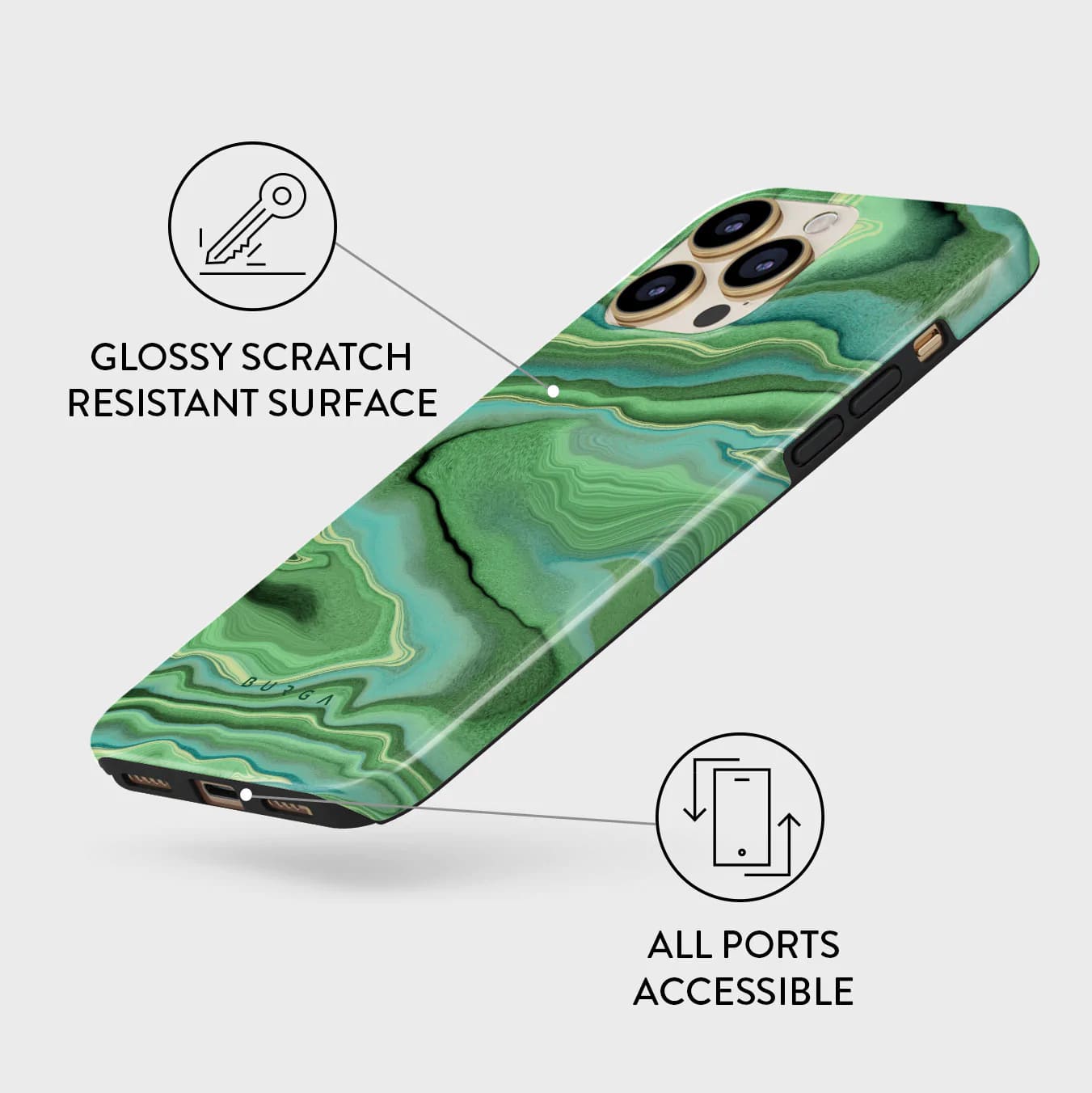 Burga iPhone 14 Pro Fashion Tough Σκληρή Θήκη - Rock On