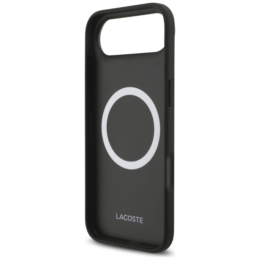 Lacoste iPhone Air - Iconic Petit Pique Woven Logo MagSafe - Σκληρή Θήκη με Πλαίσιο Σιλικόνης - Black