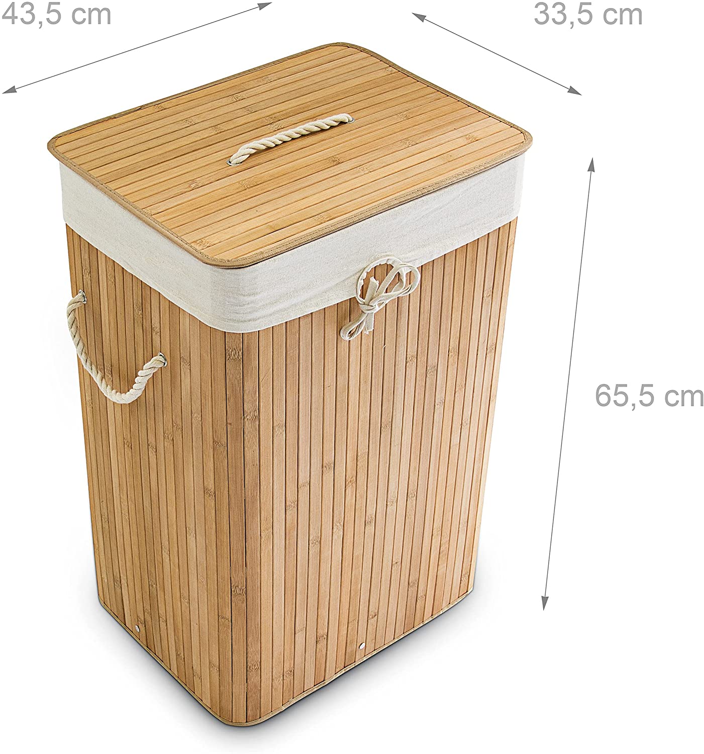 Relaxdays XL Καλάθι Απλύτων από Μπαμπού με Καπάκι - Brown - 4052025046828