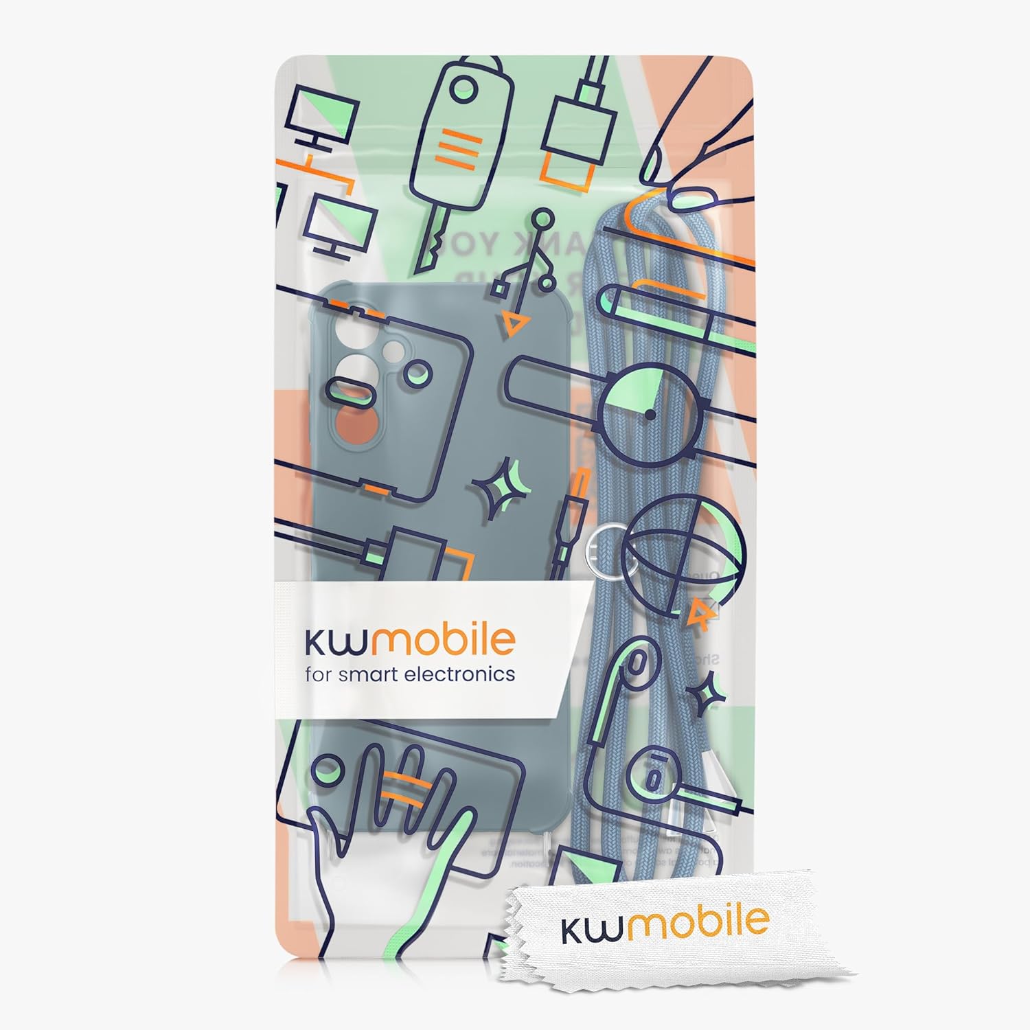 KW Samsung Galaxy A14 5G Θήκη Σιλικόνης TPU με Λουράκι - Dark Blue - 60819.17