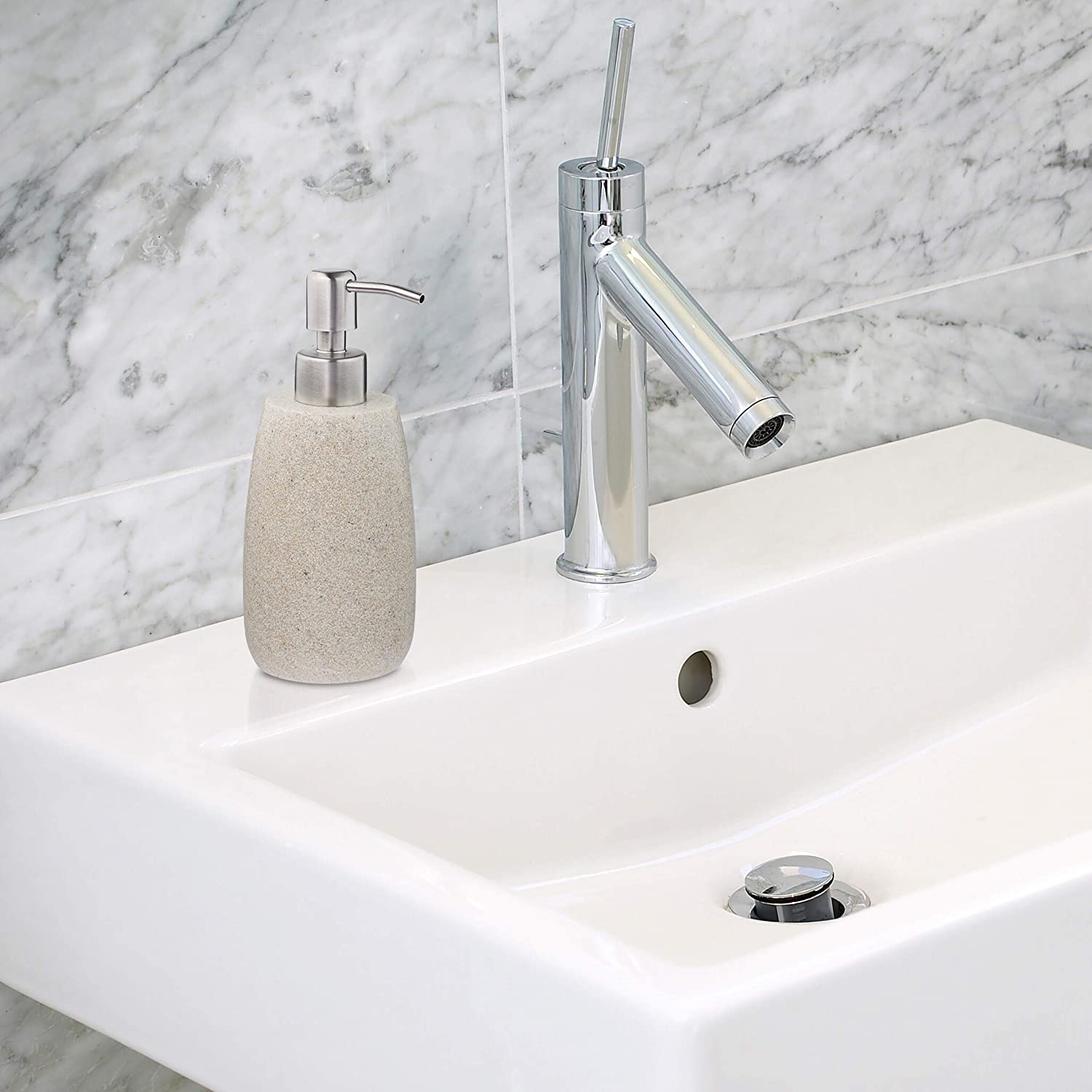 Relaxdays Σαπουνοθήκη Dispenser από Πολυρυτίνη - Sand - 4052025908645