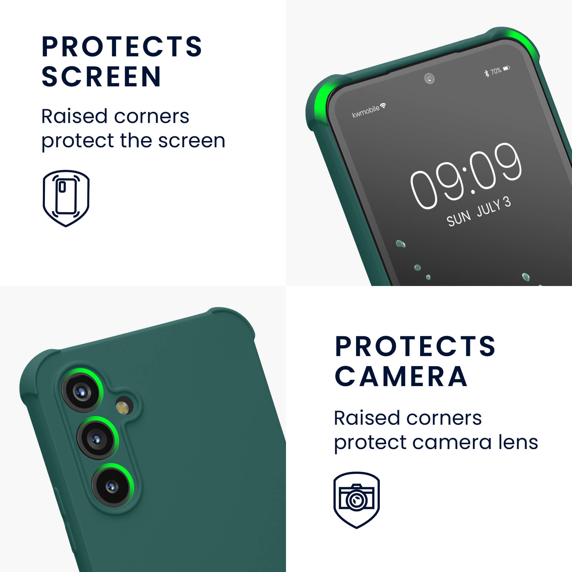 KW Samsung Galaxy A54 5G Θήκη Σιλικόνης TPU με Λουράκι - Petrol - 60805.78