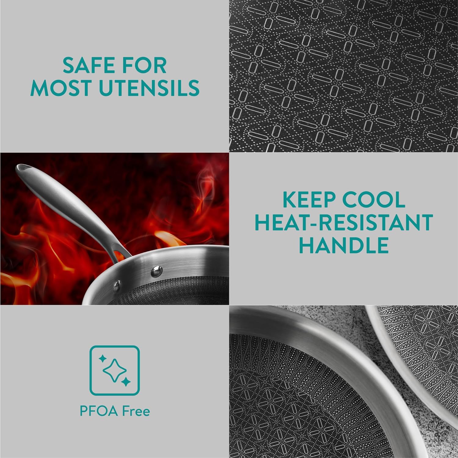 Navaris Ανοξείδωτο Τηγάνι - 22 cm - Silver