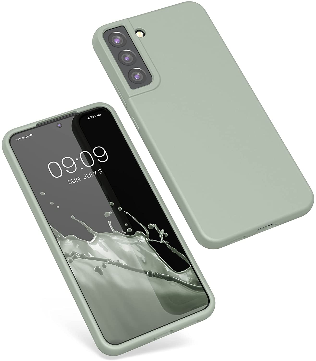 KW Samsung Galaxy S22 Plus Θήκη Σιλικόνης Rubberized TPU - Grey Green - 56761.172