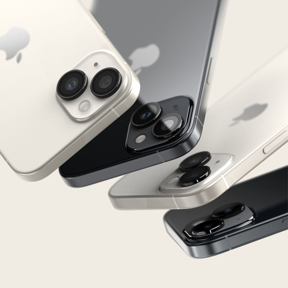 Ringke iPhone 15 / iPhone 15 Plus Lens Frame Glass Αντιχαρακτικό Γυαλί για την Κάμερα - Black