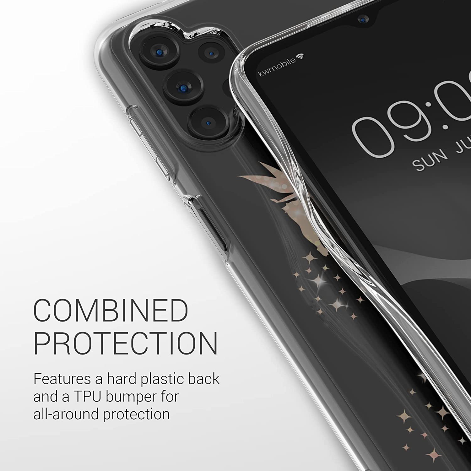 KW Samsung Galaxy A13 4G Θήκη Σιλικόνης TPU Design Fairy Glitter - Rose Gold - Διάφανη - 58797.01