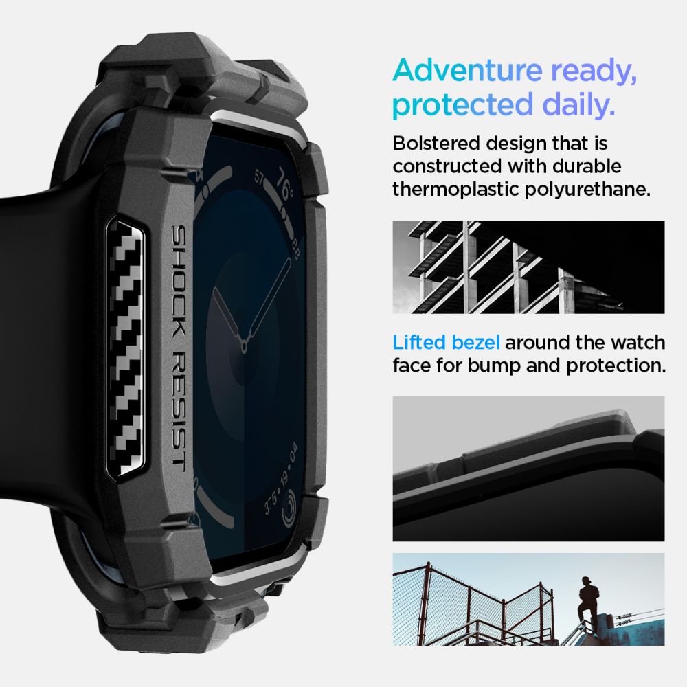 Spigen Θήκη Apple Watch 10/11 - 46mm Rugged Armor - Matte Black